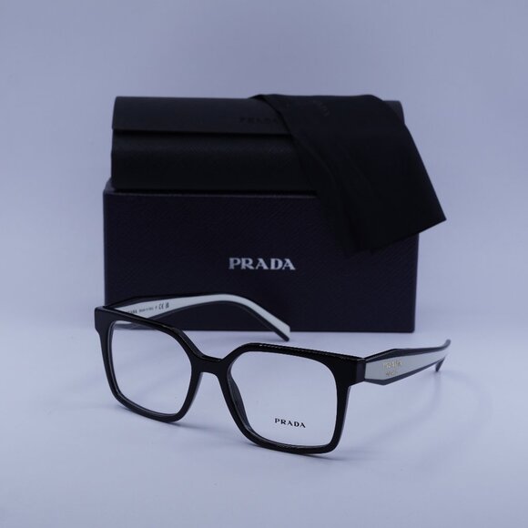 Prada PRB03V 16K1O1 Square Eyeglasses - Black 52mm - Picture 1 of 10